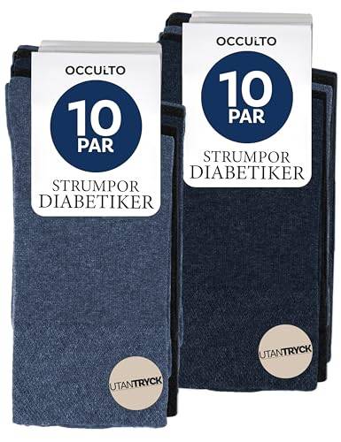 Occulto diabetes strumpor män & kvinnor 10 pack (modell: Dr. Götz) 4 par svart | 3 par mörkblå | 3 par ljusblå 39-42