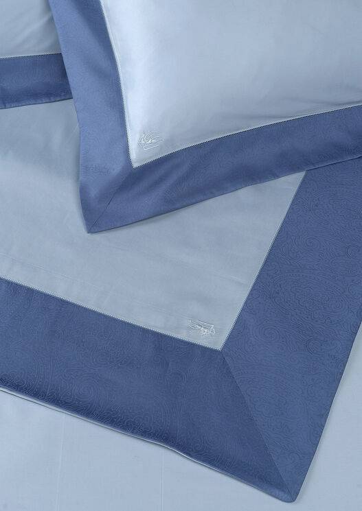 Etro, Parure De Lit Double En Coton Jacquard, Bleu