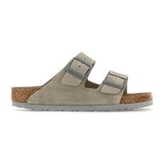 Birkenstock, Sko, Dame, Grå, 37 EU, Grå Ruskind Arizona Hjemmesko