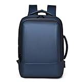 FANDARE Business casual ryggsäck laptop ryggsäck reseryggsäck ryggsäck för män laptop ryggsäck arbetsväska vattentät ryggsäck expanderbar ryggsäck med USB-laddningsport PU-film dagväska, BLÅ, L