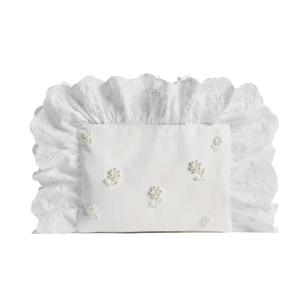 Simone Rocha Perlebesat Rynket Clutch - Tasker - Dame - Hvid - ONE SIZE -