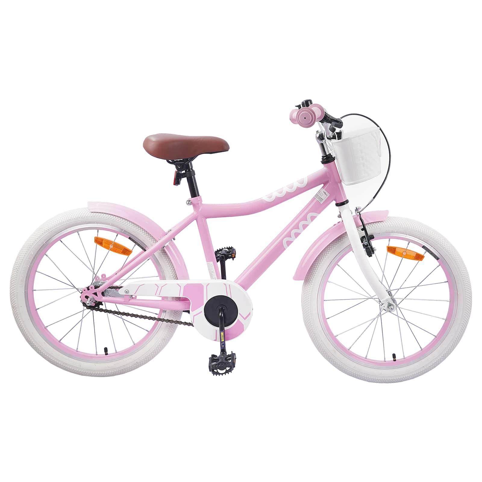 vidaXL Barncykel 18 Tum för 5-7 år gamla Ljusrosa