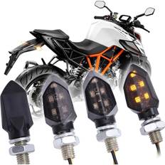4-pak Motorcykel Mini LED Blinklys Vandtætte Godkendte For- og Bagindikatorer Universal 12V Kompatibel med Harley Kawasaki Yamaha
