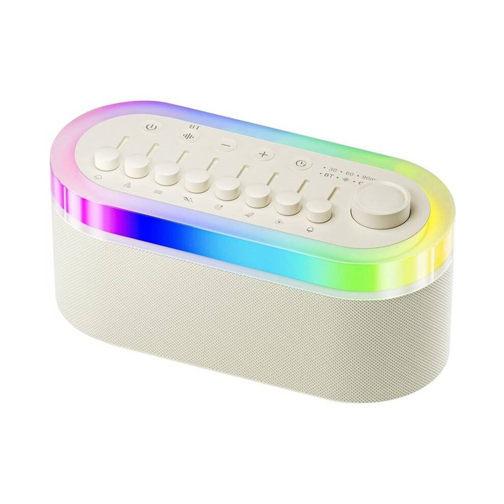 White Noise Sound Machine Speaker 9-Color Night Light Combinations, 8 Mixable Nature Sound for Sleep