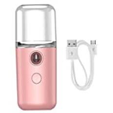 Nano Facial Mister,Nano Mist Sprayer Face Steamer Facial Sprayer Humidifier Portable Handy Mister Beauty Skin Care USB Rechargeable Machine 30ml Pink