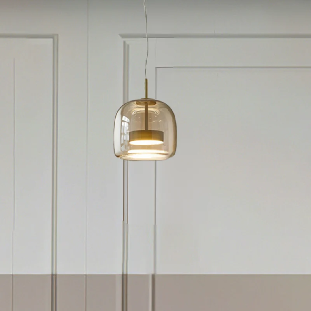 VintageGlow – Retro LED Hänglampa för Stilsäkra Interiörer - Amber / 25 cm / Varmvit