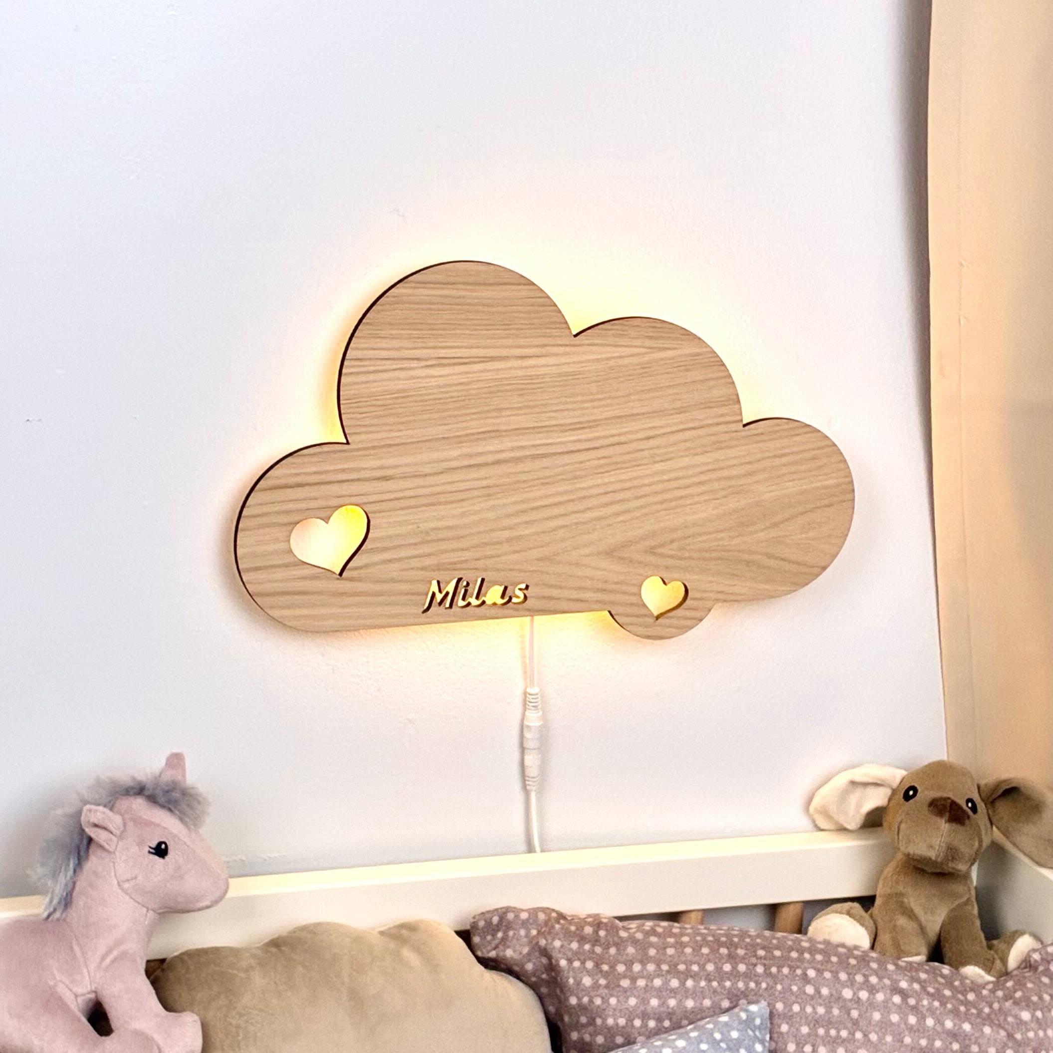 Hjertesky lampe med klik-funktion