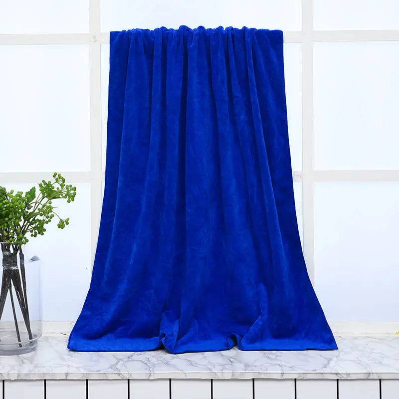 super large Microfiber bath towel,soft, high absorption and quick-drying, sports, Beauty salons and hotels multi-functional use. - blue / 35X75cm