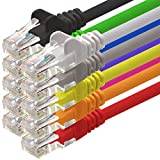 Nätverkskabel Cat.6-10 färger - 0,25 m - (set) - CAT6 Ethernet-kabel, LAN-kabel, 1000 Mbits (PoE) patchkabel