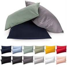 Blumtal Örngott 80x80 cm (set om 2 Örngott) - Röd - 100% Bomullsjersey, Oeko-Tex certifierad, Örngott 80x80 - jersey Örngott för kudde 80x80 cm med dragkedja