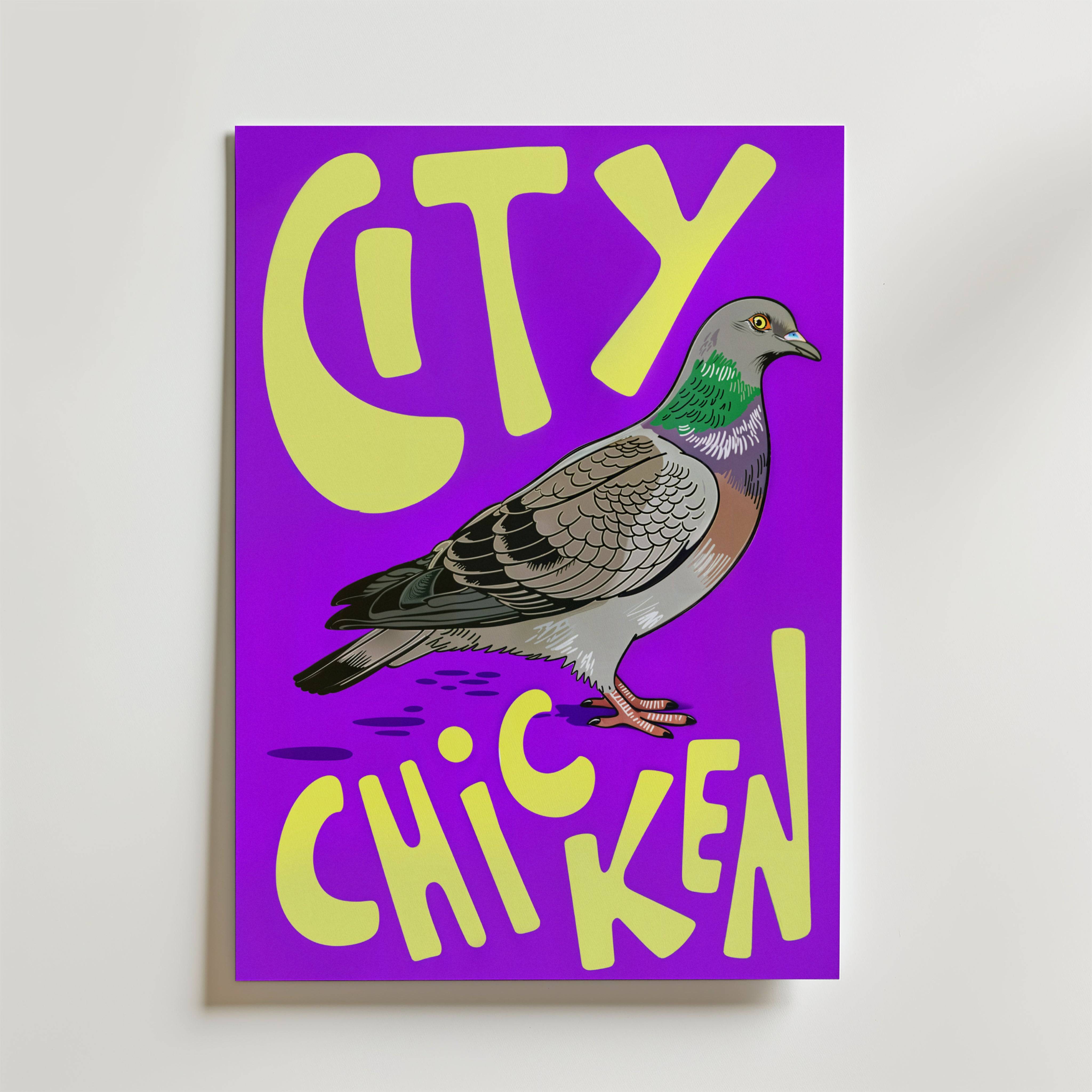 Street Pigeon Graphic Poster - Fine Art Poster 50x70 cm