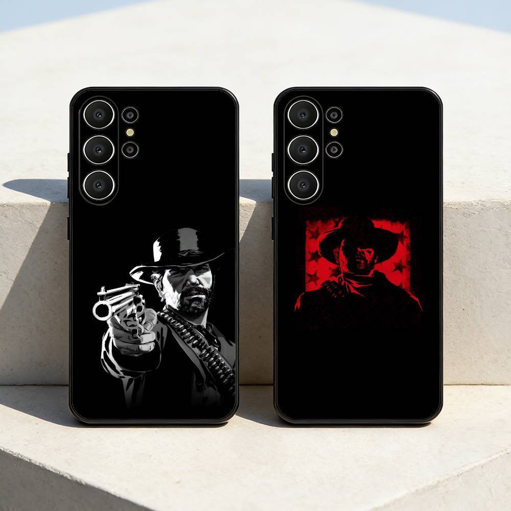 R-Red D-Dead Redemption RDR 2 Fodral För Samsung S26,S25,24,23,22,30,21,10,9,Ultra,Plus,Lite,FE Mjukt Svart Fodral