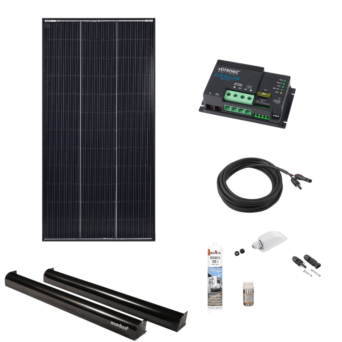 Solcellspaket 200W HJT Bifacial Black MPP Votronic 260 CI Duo Digital - för VANs/plåtisar