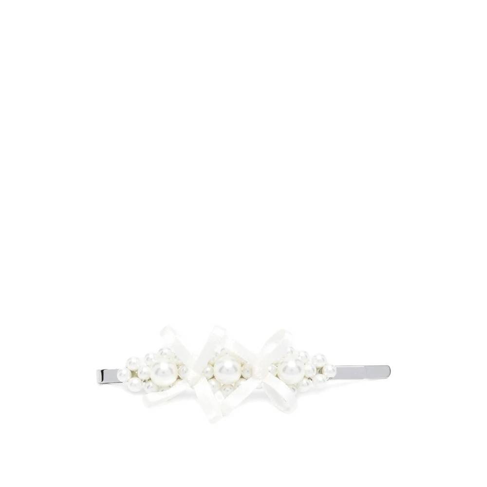 Simone Rocha Hvid Faux-Perle Sløjfe Hårtilbehør - Accessories - Dame - Hvid - ONE SIZE -