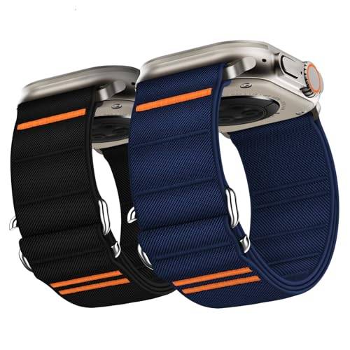 Suitisbest Klockarmband kompatibelt med Apple Watch Ultra-armband 49/45/44/42 mm, nylonsportband med S-krok för Apple Watch Ultra 2/Ultra SE/serier 9/8/7/6/5/4/3/2/1