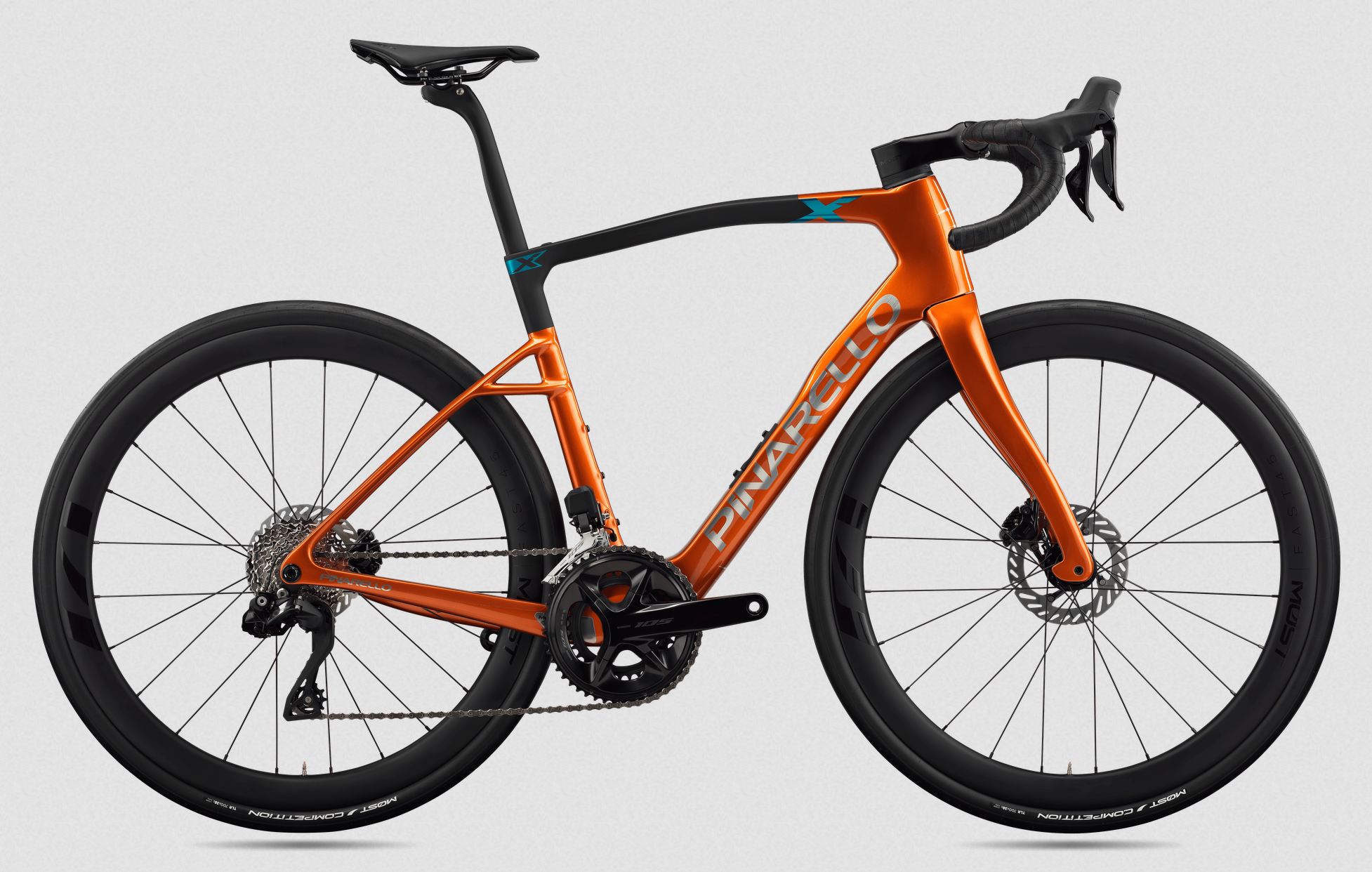 Pinarello New X5 2027 - Shimano 105 Di2 2x12sp - MOST Ultrafast 45 DB - 008 / 53 / CJ282- AMBER TRACE