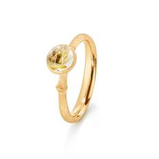 OLE LYNGGAARD COPENHAGEN Lotus 0 Tiny 18 kt. guld ring med rutilkvarts