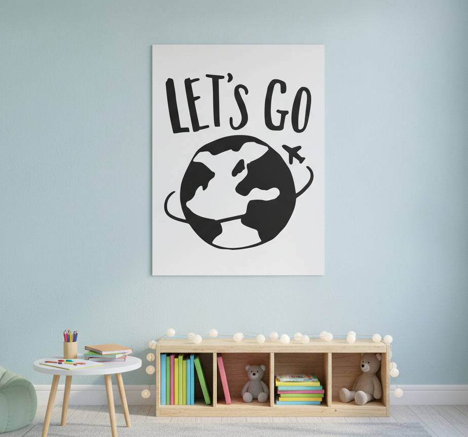 Världskarta poster mundo låt oss gå