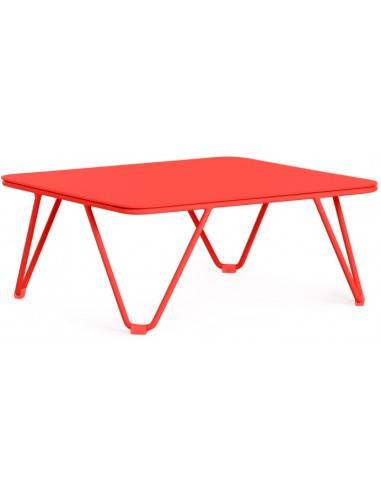 Diabla Valentina lounge havebord i stål og aluminium 60 x 53 cm - Rød/Rød