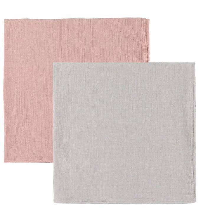 Ooh Noo Stofbleer - 2-pak - 65x65 cm - Stone Grey & Blush - Ooh Noo - OneSize - Stofble