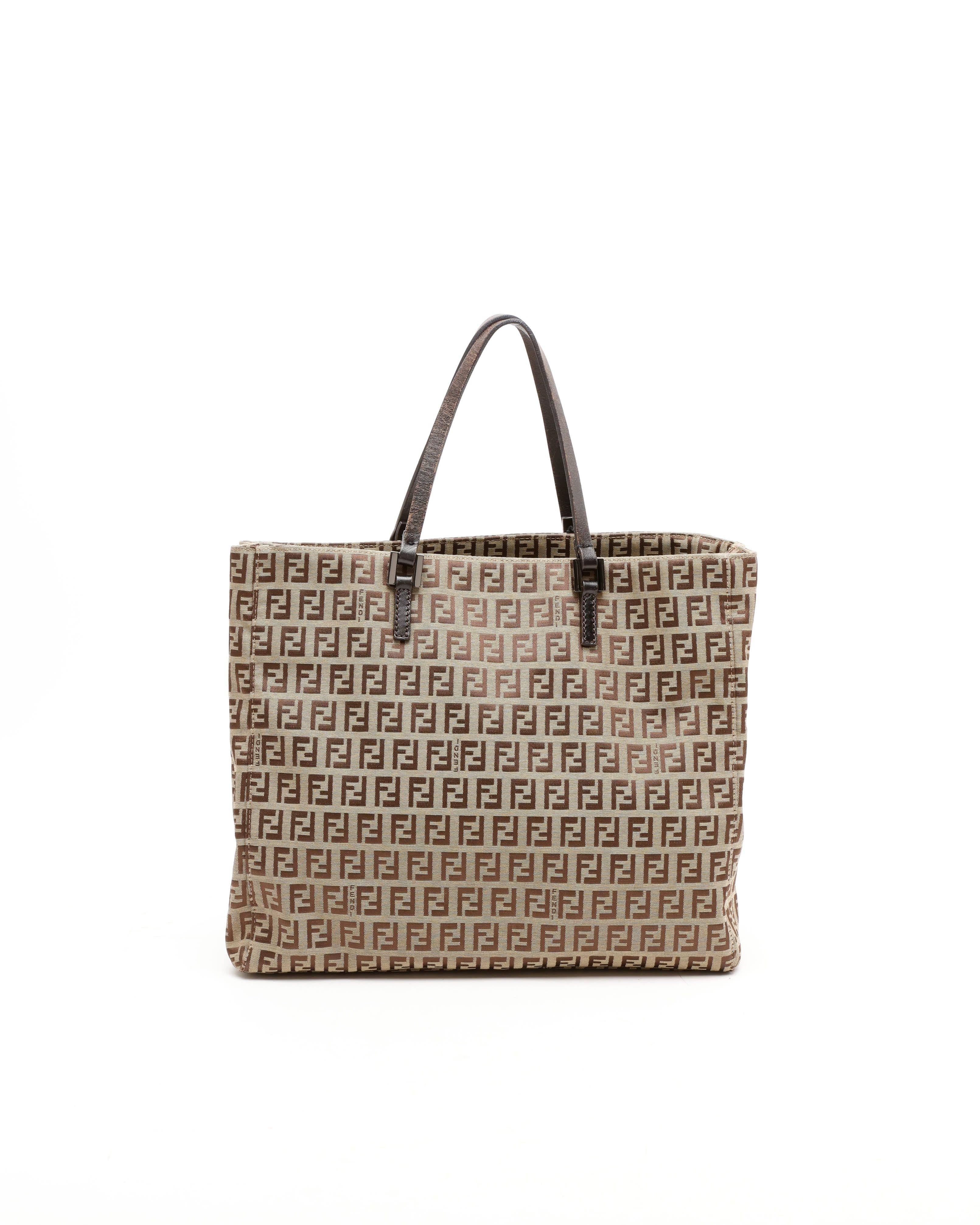 Fendi Zucchino Tote Bag - Brown - One Size