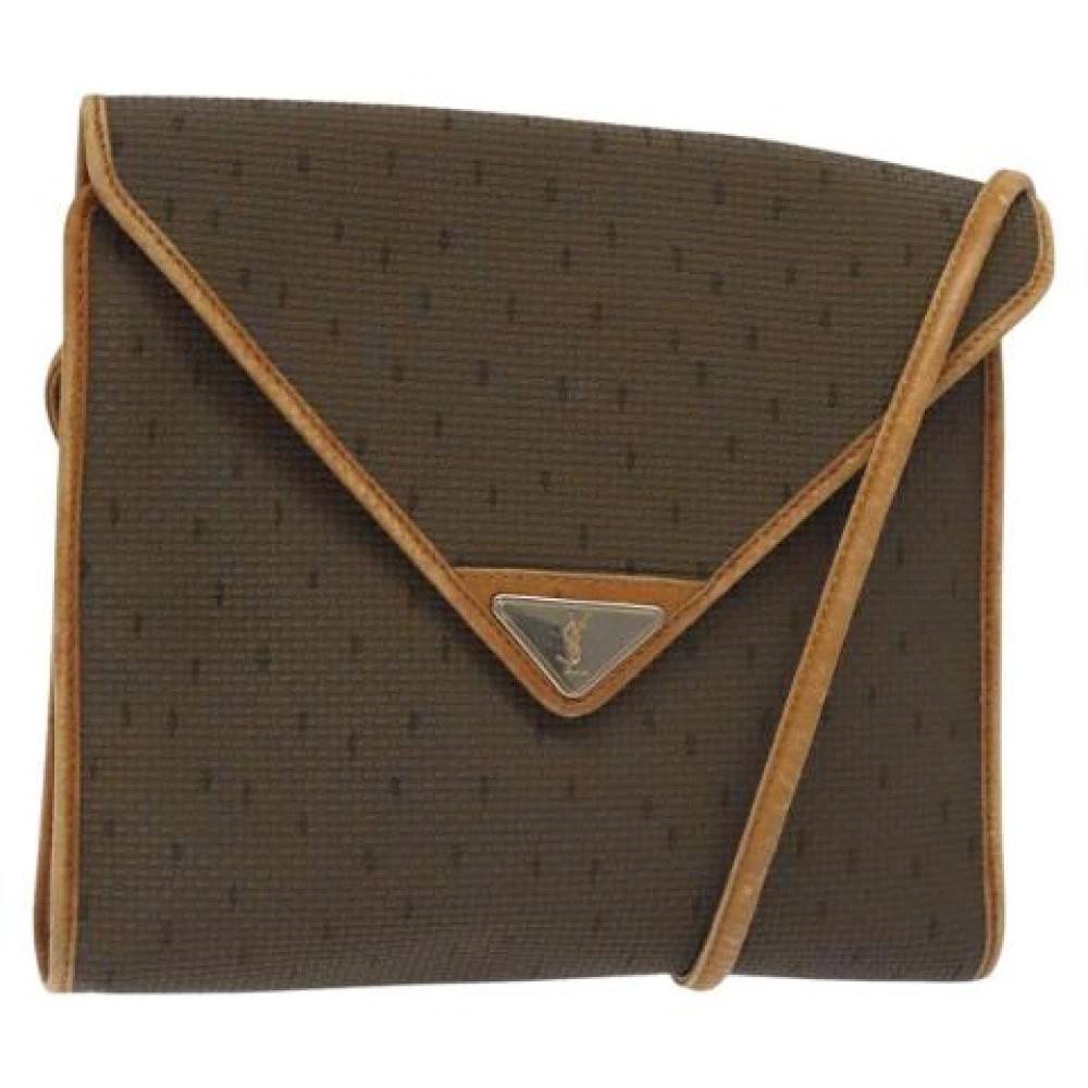 Saint Laurent Vintage Pre-owned Laeder skuldertasker - Vintage - Dame - Brun - ONE SIZE - Uld
