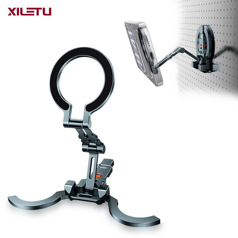 XILETU COBONE Dual-sided Magnetic Phone Stand|Slim Foldable Magsafe 1/4" Mount for iPhone 17-13 Vlog Travel Selfie Live Tripod