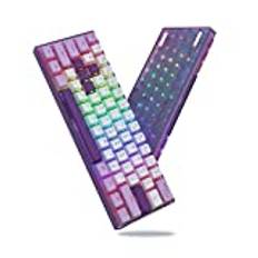 Womier 60 % procent tangentbord, WK61 mekaniskt RGB trådbundet speltangentbord, hot-swappbart krämigt tangentbord med PBT-tangenter, linjär röd omkopplare för Windows/MAC-lila