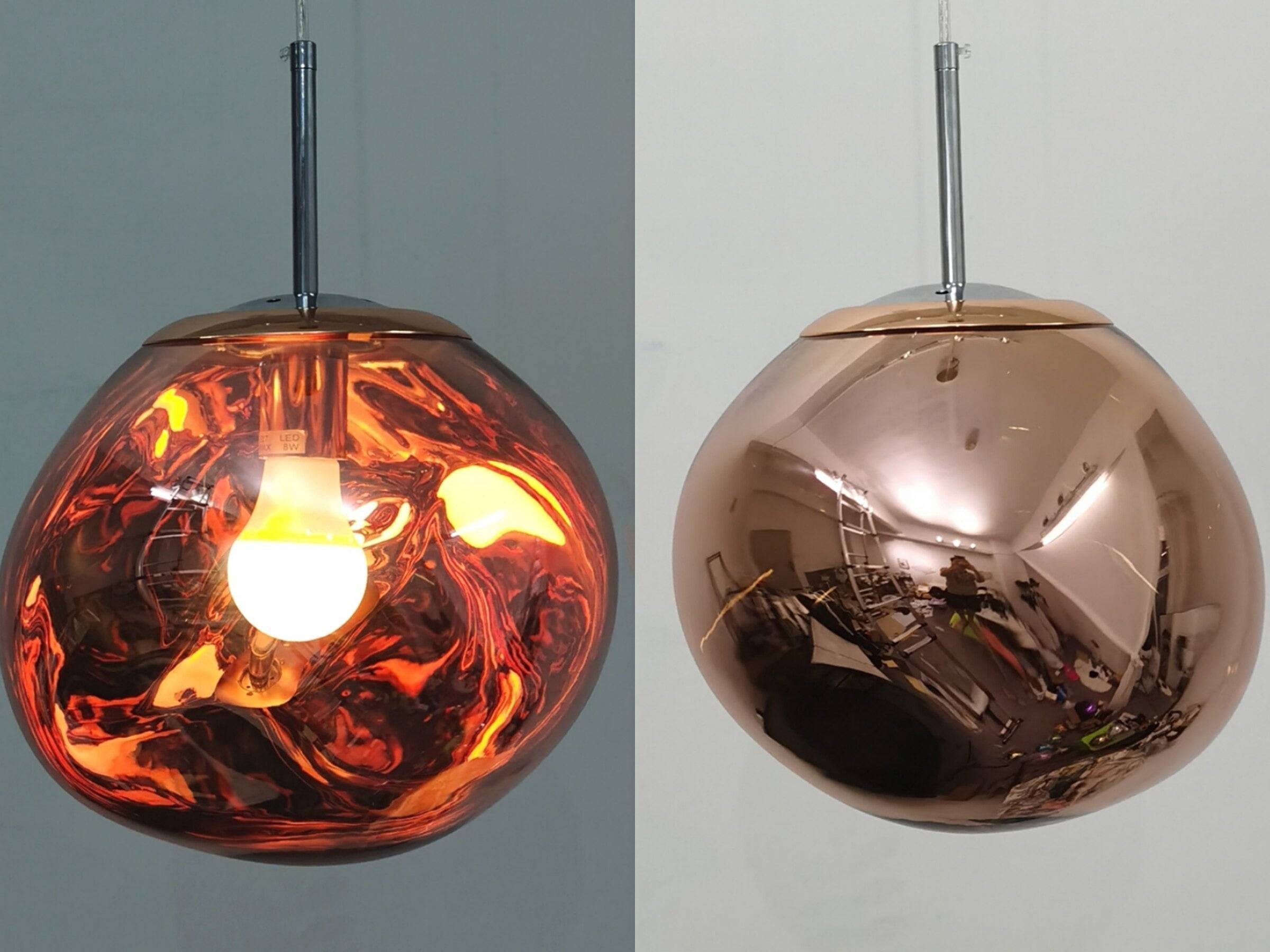 LuxeGlow Lampa – Modern LED Hänglampa för Hemdekoration - Roséguld / 28CM
