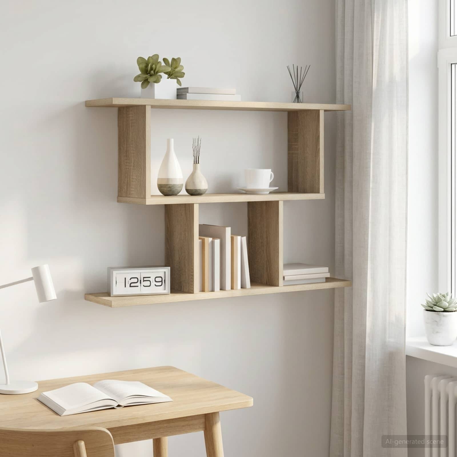 Væghylde Sonoma-eg 80 x 15 x 50,5 cm Konstrueret træ