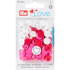 Love Color Snaps röd, vit, rosa & hjärtan mix