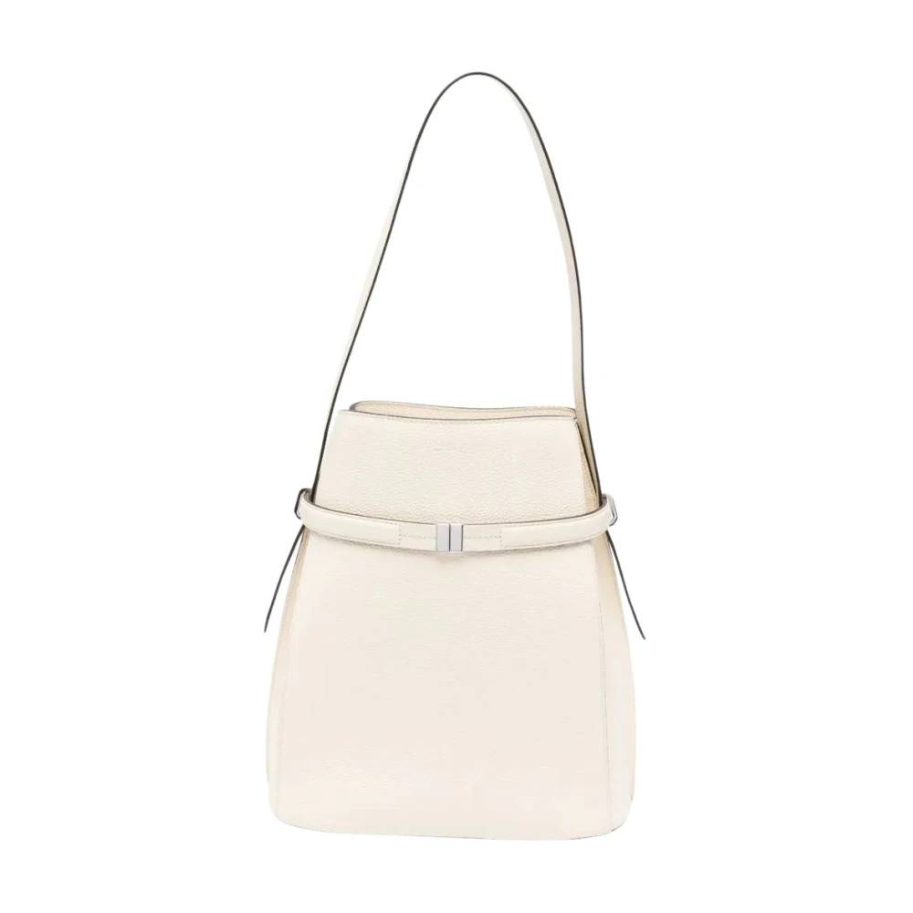 TotêMe Belted Leather Bucket Bag - Tasker - Dame - Hvid - ONE SIZE - Uld
