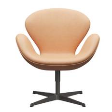 Svanen™ 3320 Lænestol - Warm graphite/Natur læder