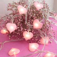Pink Hjerter LED Lyskæde 3 meter