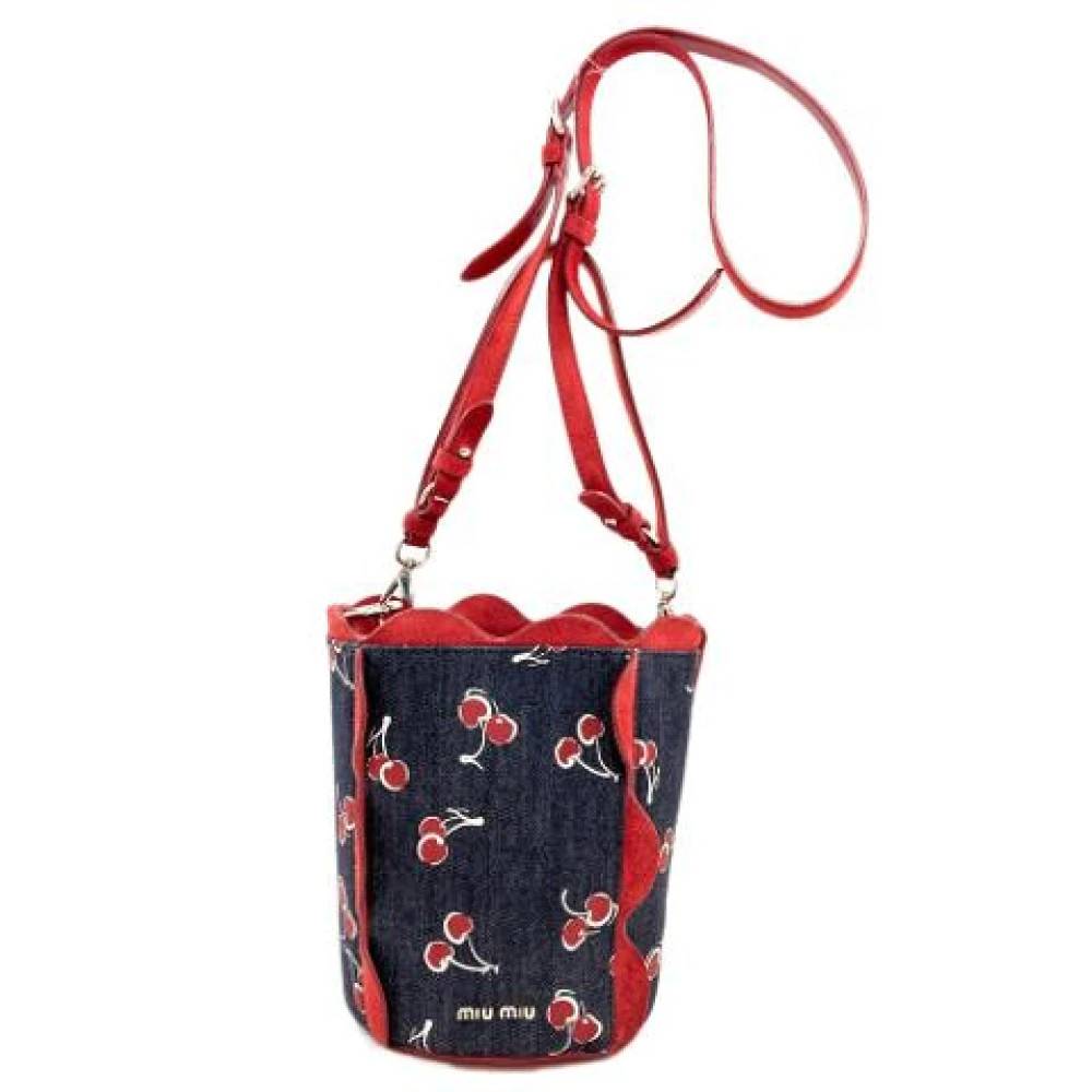 Miu Miu Pre-owned Pre-owned Pouch Skuldertaske - Vintage - Dame - Blå - ONE SIZE - Uld