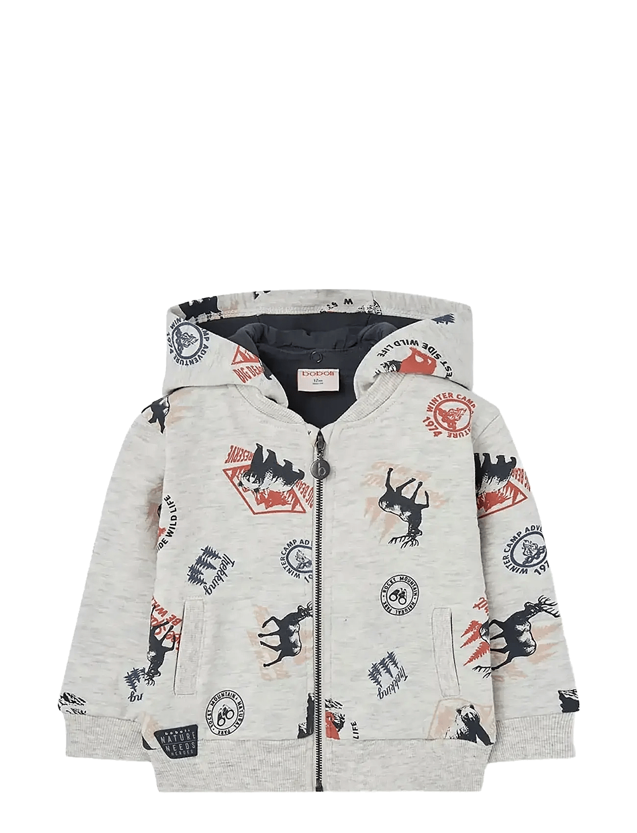 Boboli Fleece Jacket Printed - Grey - 86