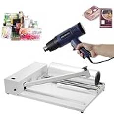 Wrap Sealer Machine, 2-i-1-handinslagningsmaskin Krympplastmaskin med värmepistol, filmomslag for matbokförpackning i butiker(450)
