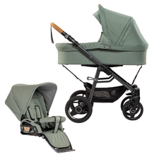 Naturkind DUO Lux Evo MAX (barnevogn + klapvognsdel) - Jade (støvet grøn)