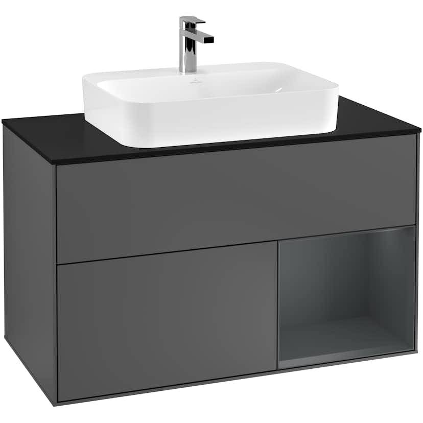 Tvättställsskåp Villeroy & Boch Finion med 2 Lådor Hylla och Bänkskiva för Ytmonterat Tvättställ