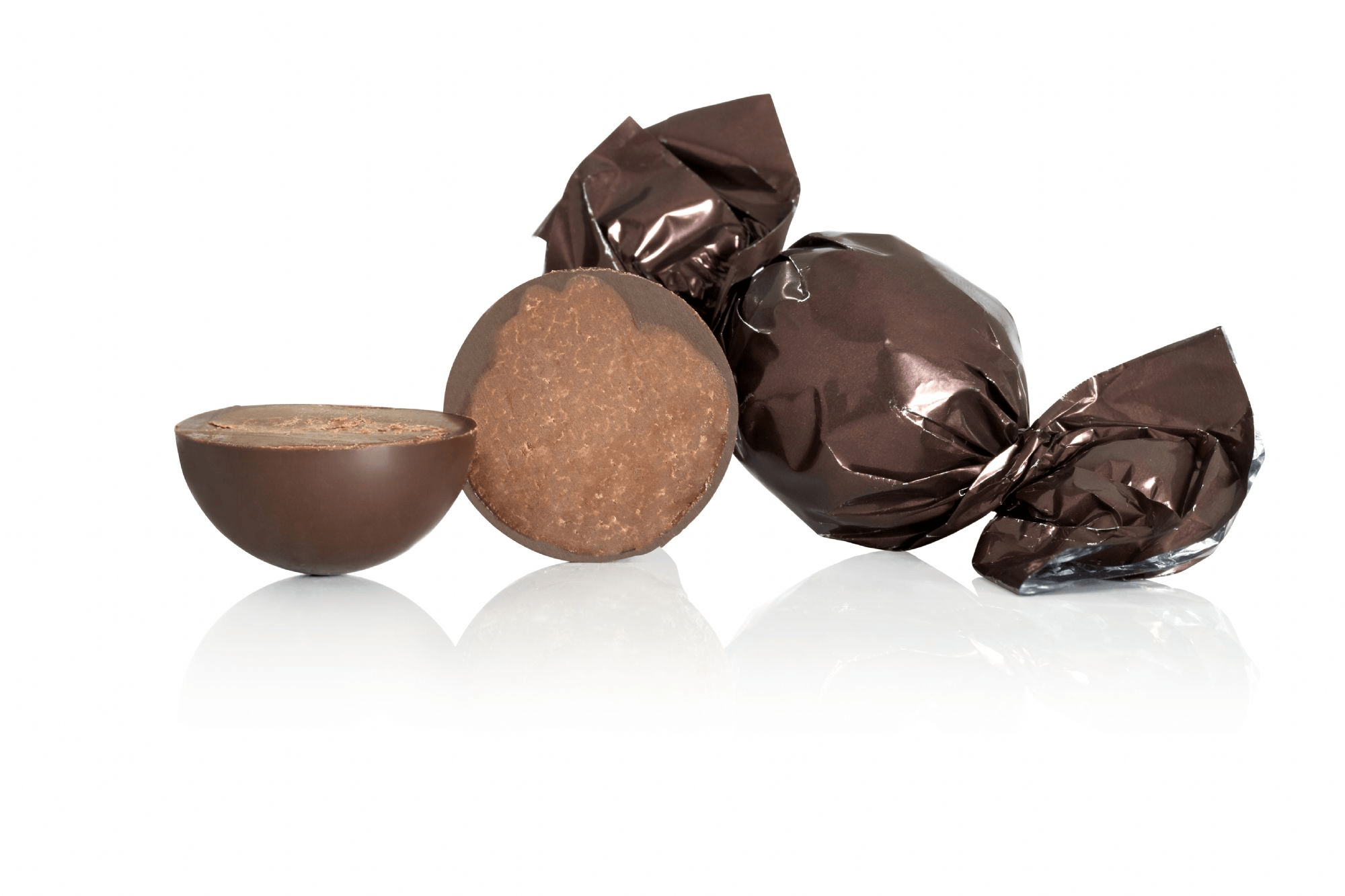 6stk Fyldt Cocoture chokoladekugle - mørk chokolade m. mint - mørkebrun