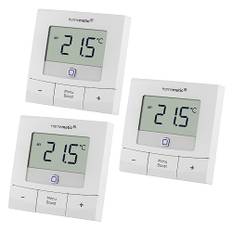 Homematic IP Smart Home 3er Set Wandthermostat – Basic, digitales Thermostat für Heizkörper mit/ohne App, Alexa, Google Assistant, Temperaturmessung, Energie sparen, 154666A0