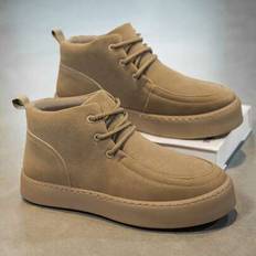 2025 New Men&#39;s High Top Boots, Anti-Slip, Odor Resistant, Fashionable Versatile Men&#39;s Work Leather Boots, Casual Lace-Up Leather Shoes - Khaki - CN39,CN40,CN41,CN42,CN43,CN44
