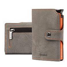 Bronzi® Geldbörse Herren | Geldbeutel Herren | Slim Wallet | Wallets for Men | Smart Wallet | RFID-Schutz mit Geldbörse | Geschenkbox - Italienische Marke (Grau)