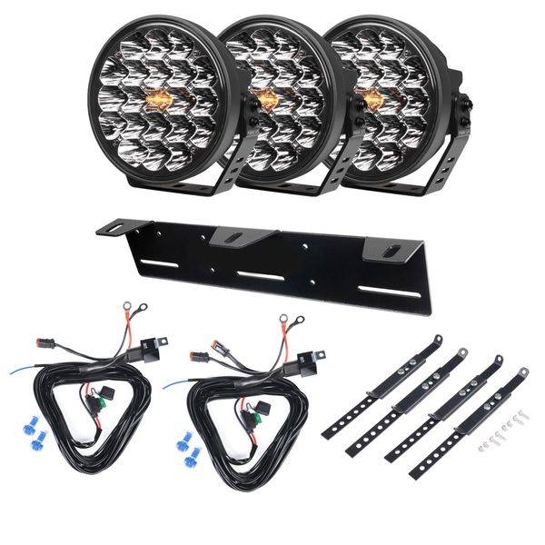 Extraljus PURELUX 770 DRL - Rund / 18 cm / 130W, 3 st - Komplett paket