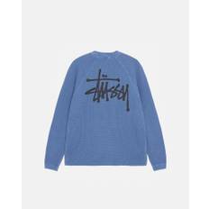 STUSSY BASIC RAGLAN THERMAL LONGSLEEVE CREW BLÅ - Small