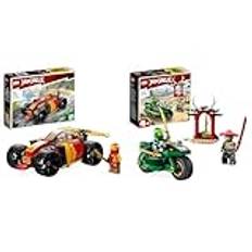 LEGO NINJAGO Lloyds ninjamotorcykel Byggleksak med Leksaksmotorcykel, från 4 år, Presentidé 71788 & LEGO NINJAGO Kais ninjaracerbil EVO Byggsats med 2-i-1 Leksaksbil, från 6 år 71780