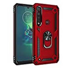 BestST Fodral för Motorola Moto G8 Plus fodral Motorola Moto One Macro, härdat glas, slitstarkt stöttåligt skyddsfodral 2 i 1 robust PC-hybrid och mjuk TPU