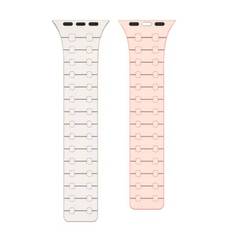 Apple Watch Magnetisk silikone rem til 38 / 40 / 41mm, Hvid/Pink