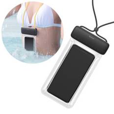 Vattentätt skal telefonfodral upp till 7,2'' för pool, strand, svart