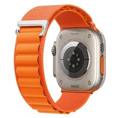 Alpine Loop Nylon Armband för Apple Watch Band 49mm 42mm 44mm 45mm 41mm 40mm 38mm Rem för iWatch Series Ultra 2/SE/9/8/7/6/5/4/3 Orange Orange 38mm 40mm 41mm